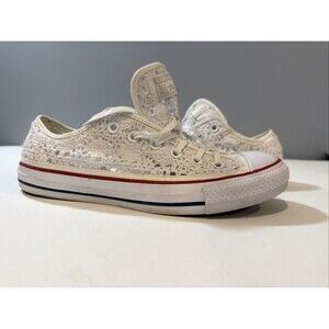 Converse All Star Crochet White Lace Sneakers Style 549314C Women Shoe Sz 9